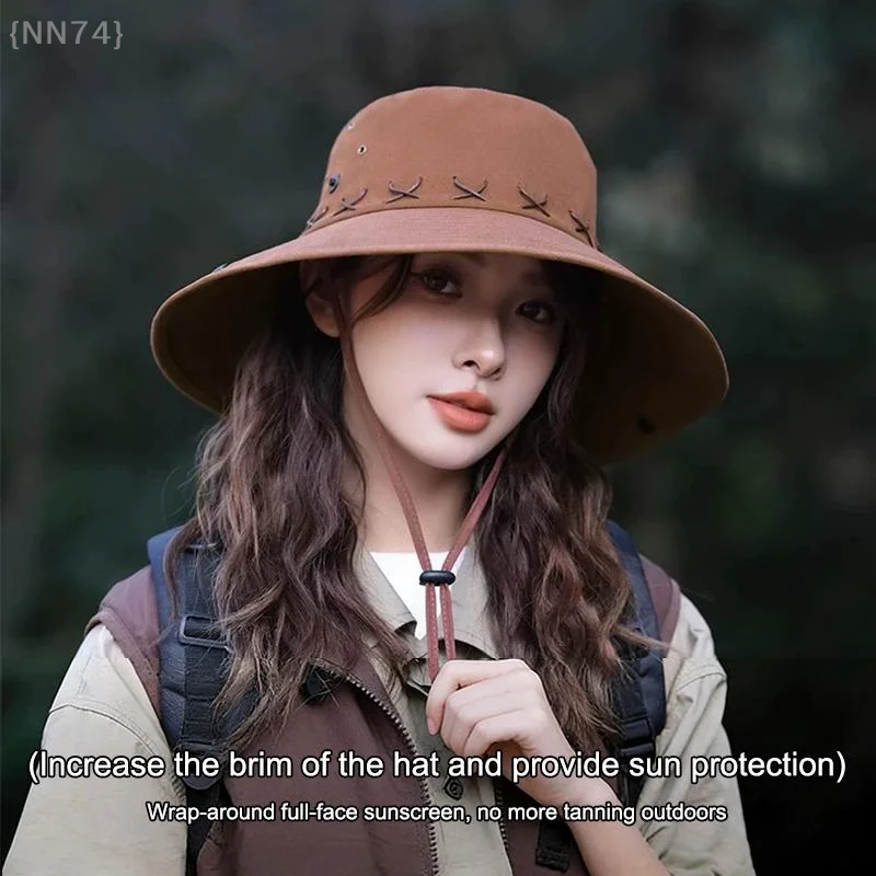 【NN74】Breathable Adjustable Wide Brim Cowboy Sun Hat - Fisherman Cap for Outdoor Mountaineering Travel【W4】