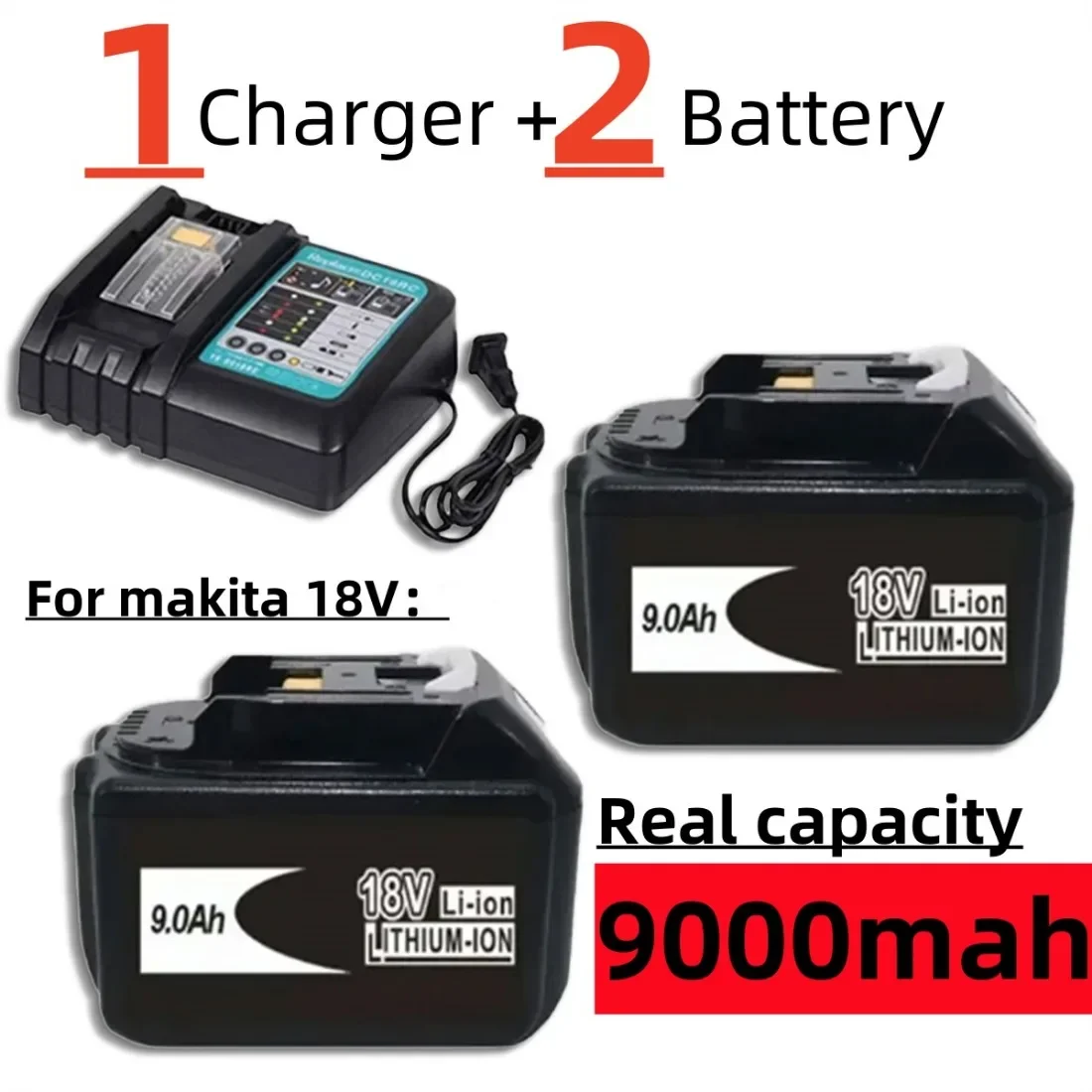 battery or charger for makita 18v battery bl1850b bl1860 bl 1860 bl1830 bl1815 bl1840 LXT400 9.0Ah For makita 18650 battery pack