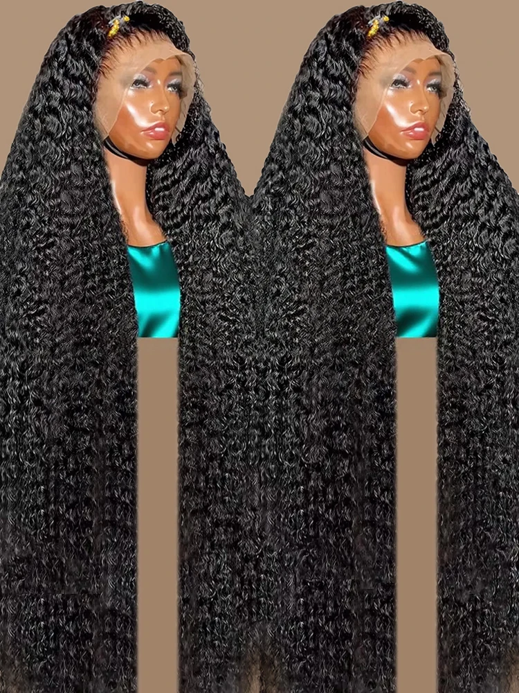 

40 46 Inch Deep Wave 13x6 Hd Lace Frontal Human Hair Wigs Brazilian Water Wave Curly 13x4 Lace Front Wigs For Women 300 Density