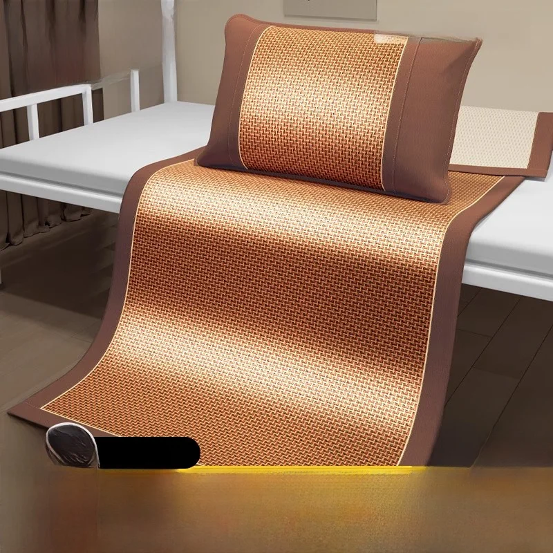 

l Охлаждающий коврик из чистого ротанга, складной коврик из ледяного шелка для студентов Dormi для одного человека, 0,9 м, шелковый коврик 0,2 м, современный китайский...