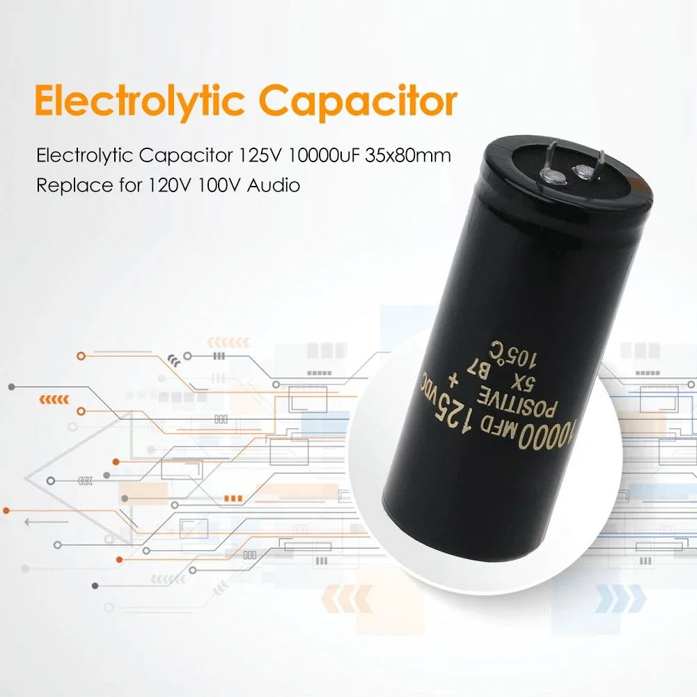 125V 10000uF Capacitor Replace 120V 100V Audio Aluminum Electrolytic Super Farad Capacitor 35x80mm Capacitor for Amplifier