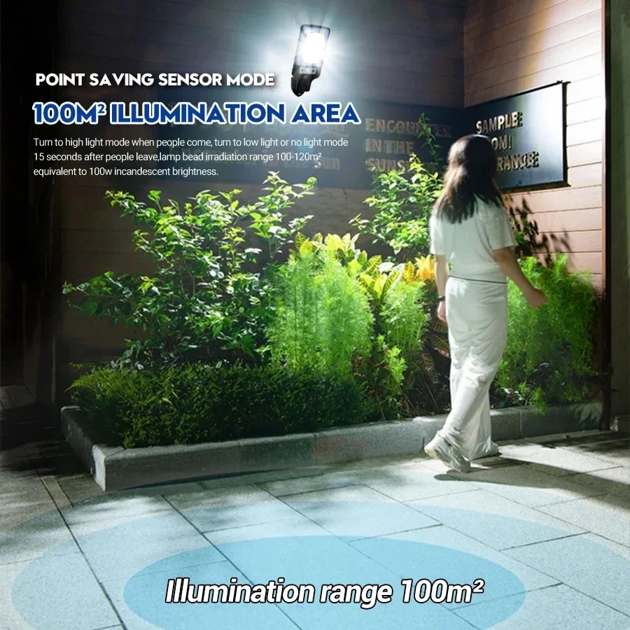 Imagem -06 - Outdoor Led Solar Street Light Lâmpada de Segurança Sensor de Movimento Modo de Luz 8000lm Apto para Jardim Pátio Caminho Quintal 18pack