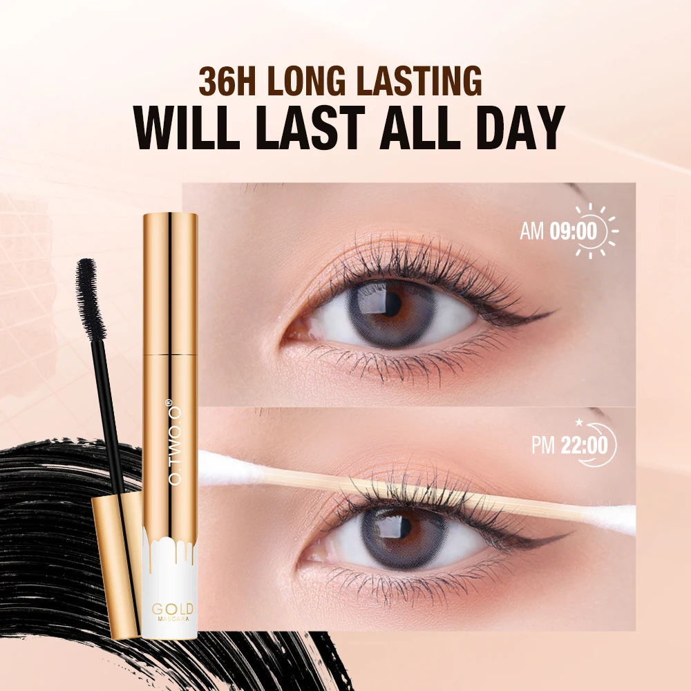 O.TWO.O 4pcs Makeup Set Mascara Lengthening Eyelash Waterproof Fast Dry Eyeliner Stamp Matte Lipstick Lip Gloss Plumper Makeup