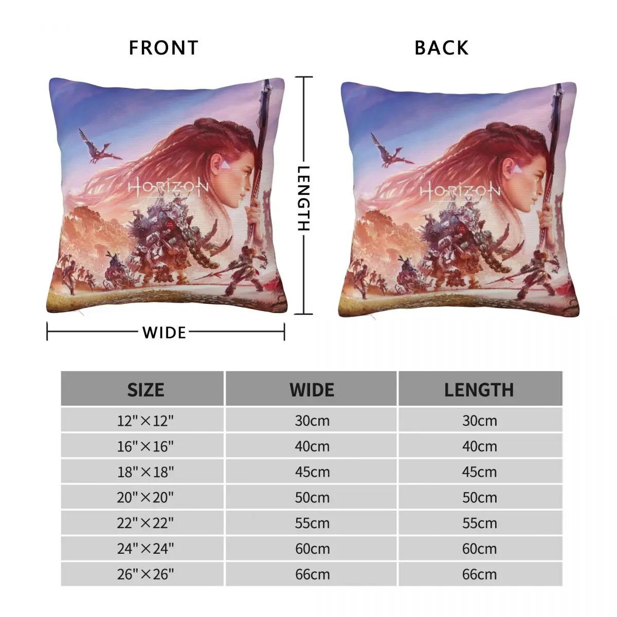 Horizon Forbidden West All Products Square Pillowcase Polyester Linen Velvet Creative Zip Decor Car Cushion Cover 18