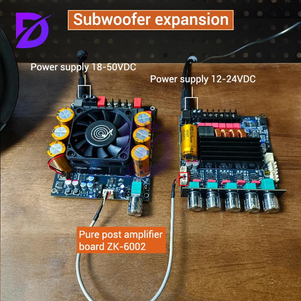 

DC 12-24V 2.1-Channel Qualcomm BT Digital Amplifier Board 50W+50W+100W Tb21Q Qualcomm Qcc3034+Tpa3116 Lossless Aptx Subwoofer