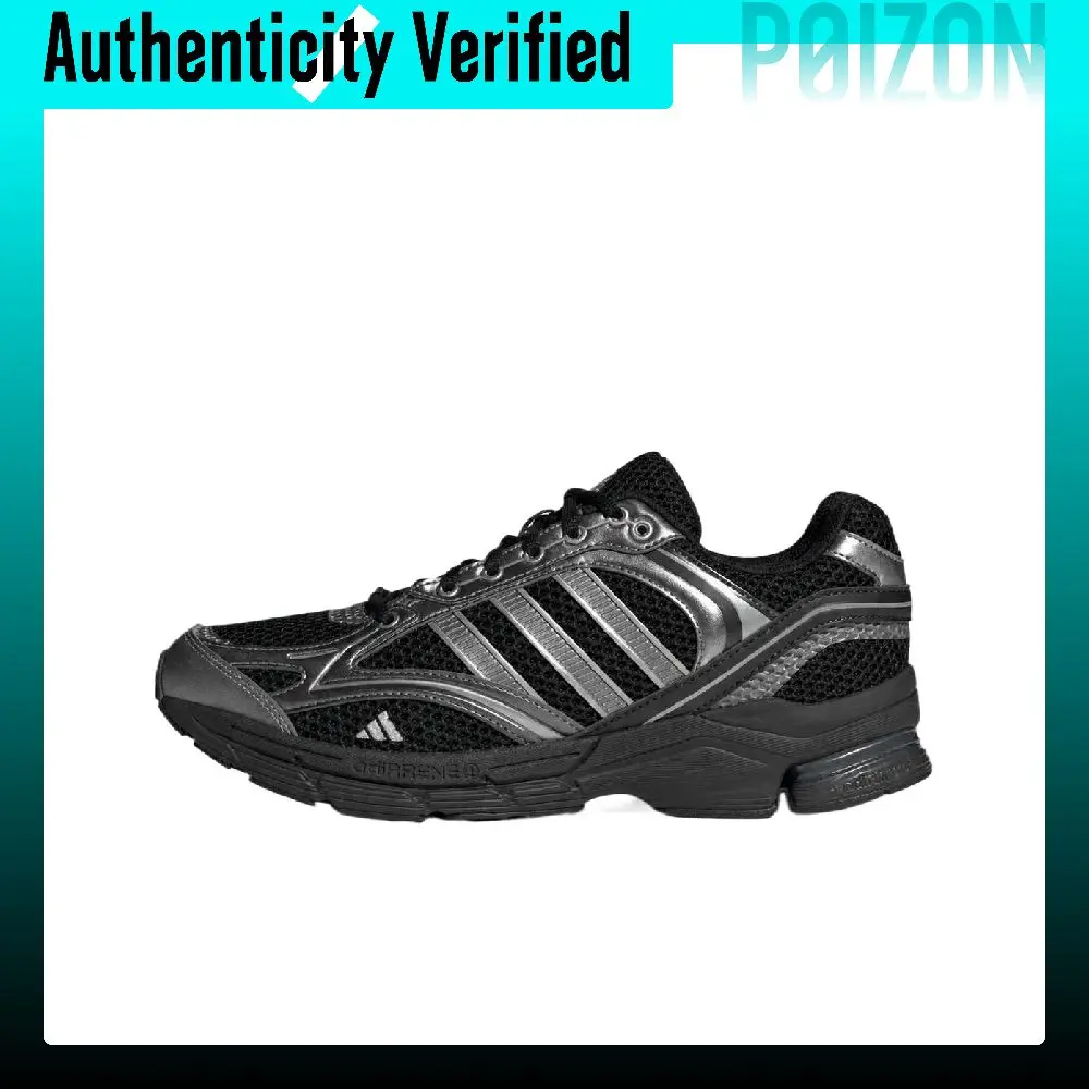 Adidas Spiritain 2000 Chunky Sneakers Unisex Low-top Black/Bright Metallic Iron Gray/Dark Silver Metallic KI4445