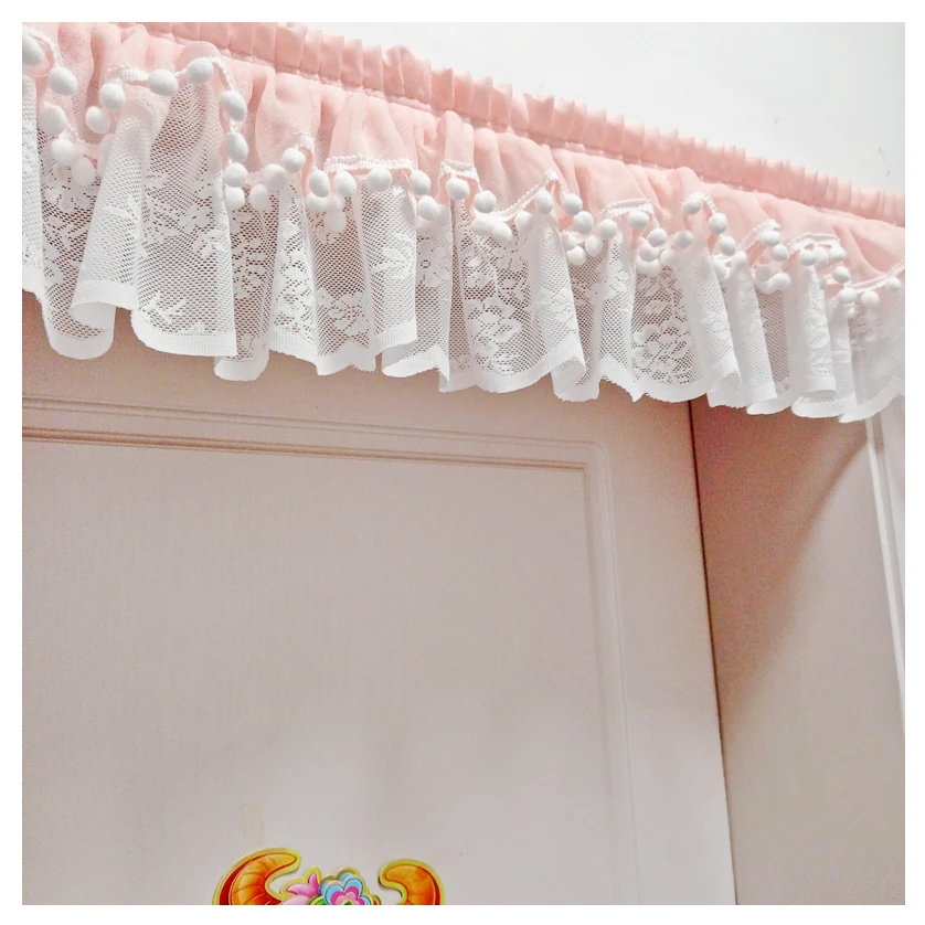 Double Layer Pleated Lace Curtain, Princess Style, Valance, Head Door, Kitchen Shelf, Bedisde, Household, Cafe, Wedding Decor