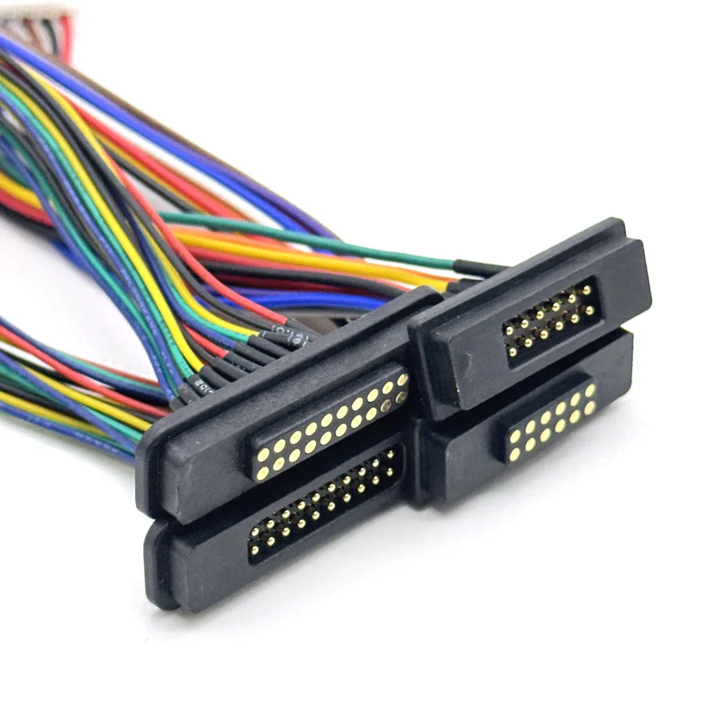 1 Pair 12Pin 20Pin DC Magnetic Pogo Pin Connector 2A Pogopin Male Female With Cable Spring Loaded DC Power Socket with Terminals
