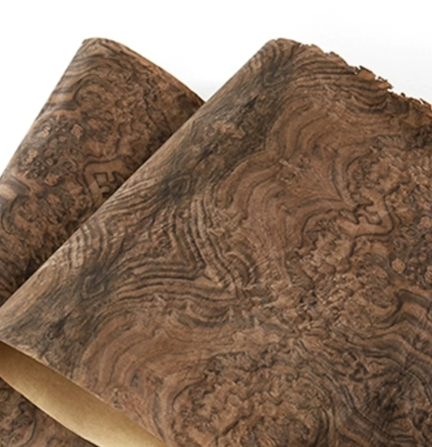 L:2.5meters Width:580mm T:0.25mm Natural Black Walnut Burl Wood Veneer Sheets Guitar Skateboard Furniture Decoration