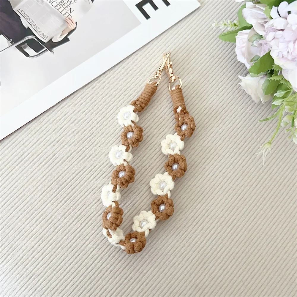 Detachable Little Daisy Flower Dual Tone Keychain Hanging Rope Cute Durable And Sturdy Rope Mobile Phone Lanyard Anti Loss