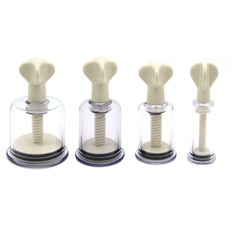 4 Sizes Rotating Handle Twist Suction Cupping Cup Nipple Enhancer Massage Vacuum Cans Suction Cup Anti Cellulite Massager