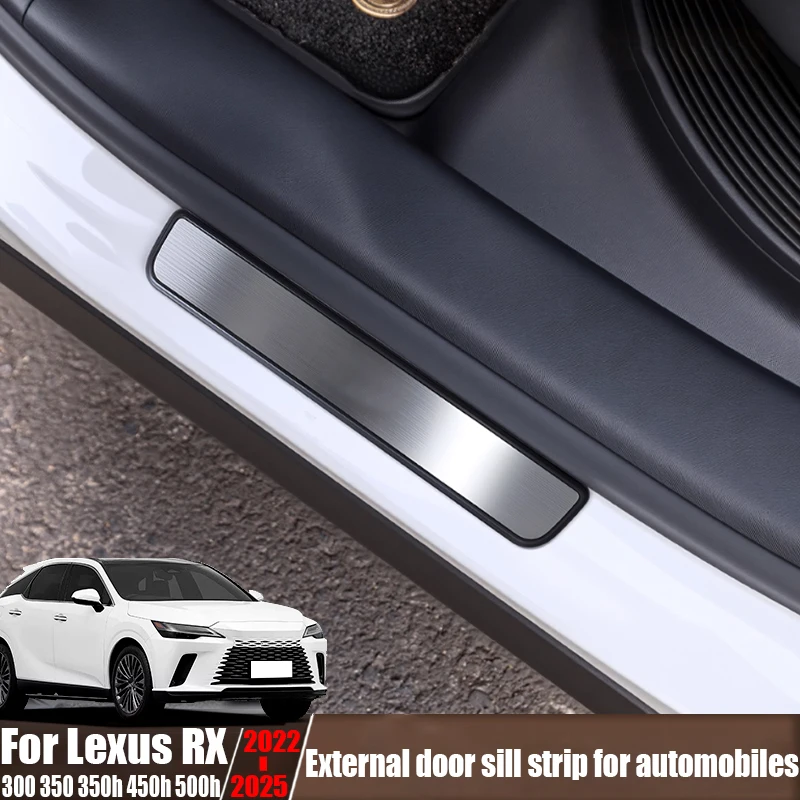 Car door external threshold strip car interior modification parts anti stepping For Lexus RX 300 350 350h 450h 500h 2022-2025