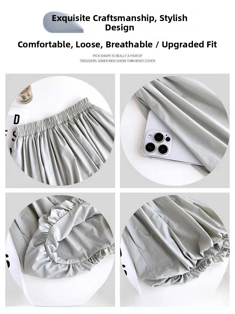 Summer High Waist Floral Print ort Pants Women's plus Size Thinming Versatile Casual Skort Korean Sle Polyester Fiber