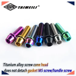 6pcs Titanium boltM5 * 16mm/18 mm/ 20 mmcone head non shedding gasket bicycle mounting screws