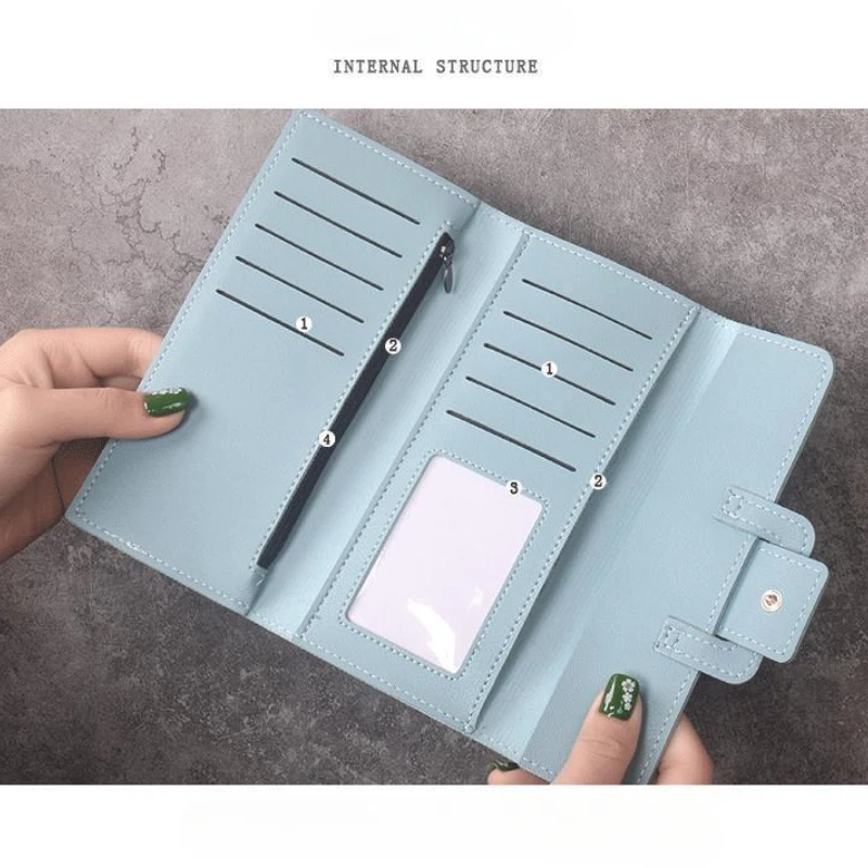 المرأة المحفظة حامل البطاقة محفظة للعملة جديد رقيقة مخلب حقيبة الهاتف حامل بطاقة السيدات الفاخرة حقيبة جلدية سعة كبيرة مع سحاب