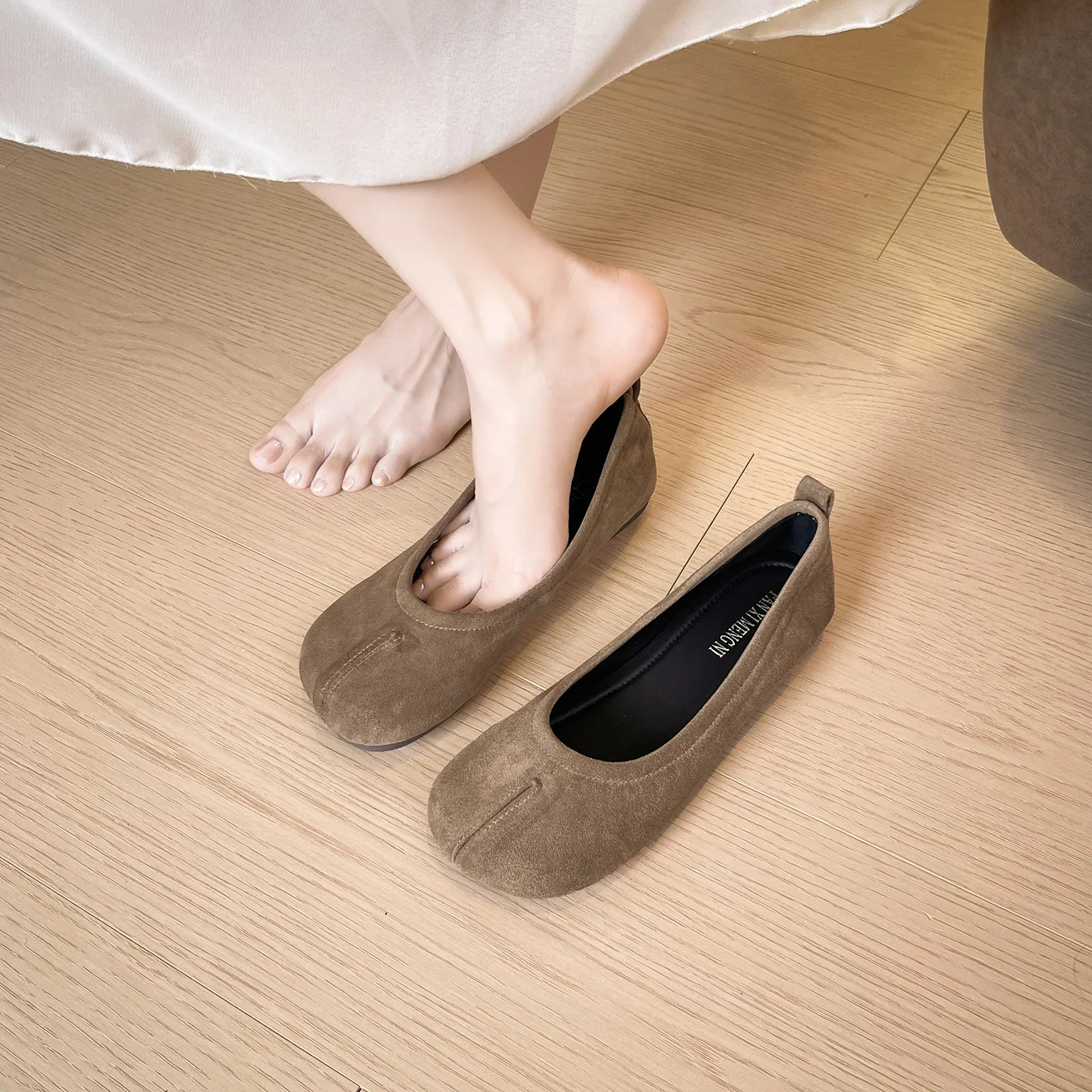 Sapatos planos para mulheres boca rasa sapato de balé novo versátil tabi sapatos mocassins femininos senhoras sapatos