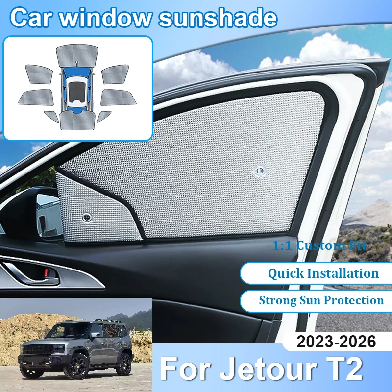 

For Jetour T2 Accessories Traveller Plus Shanhai T2 2023 2024 2025 2026 Car Front Rear Side Window Privacy Sunshade Protections