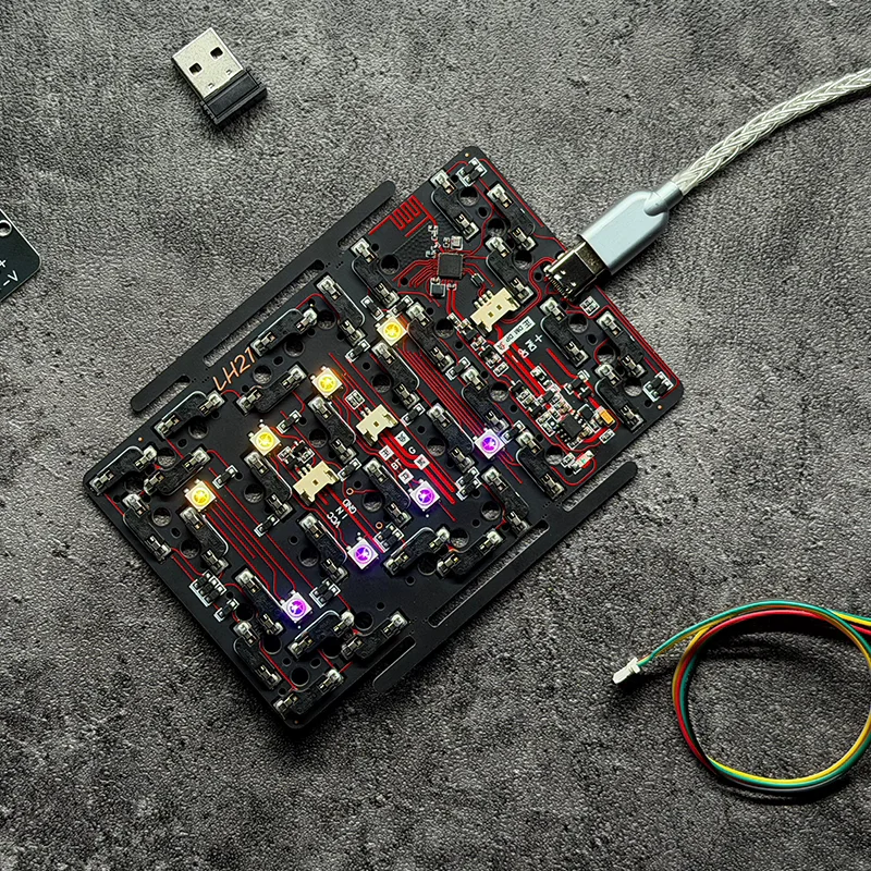 

LH21 PCB Keyboard BT 3-Mode Wireless Mini Keyboard Positioning Plate Hot Swap Custom Keyboard Accessories With Extension Lamp