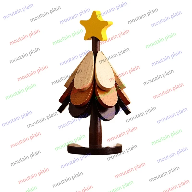 

Рождественская елка, термоизоляционный коврик из цельного дерева, термостойкий коврик для стола, креативный коврик для горшка, декор бокового шкафа