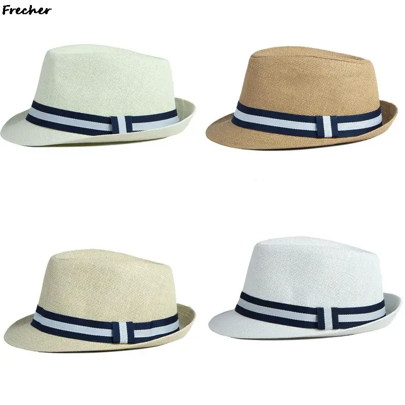 England Retro Fedoras Gentleman Sun Hat Men Beach Jazz Caps Summer Classic Chapeau Party Wedding Sun Hats Performance Panama