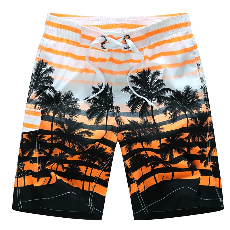 Sommer Herren Fluoreszierend Grüne Kontrast-Print Schnelltrocknende Strandshorts - Lockere Fünfteilige Sportliche Lässige Surf-Shorts – Detail 4