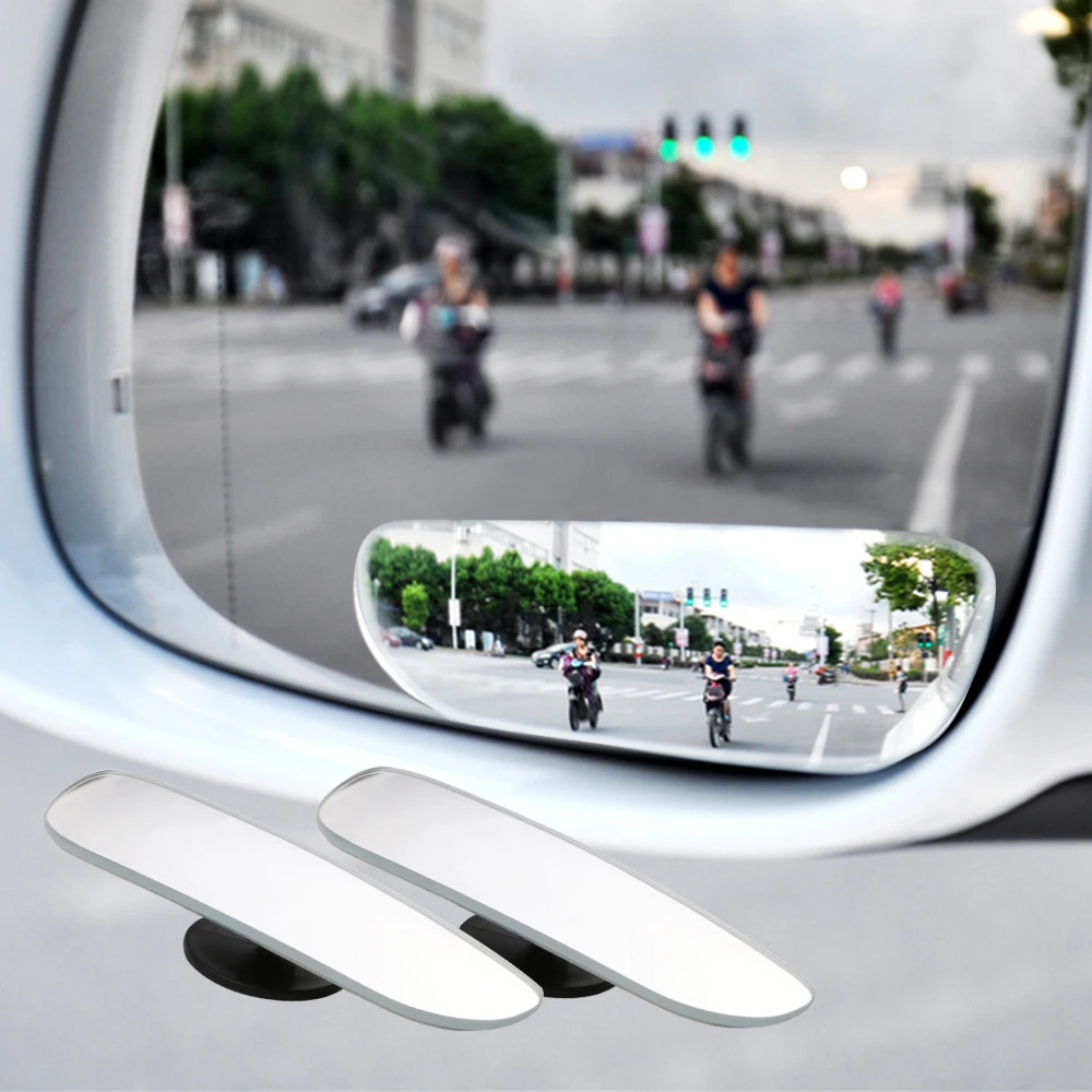 2pcs Car Mirror 360 Degree Wide Angle Convex Blind Spot Mirror Parking Auto Motorcycle Rear View Adjustable Mirror Accessories