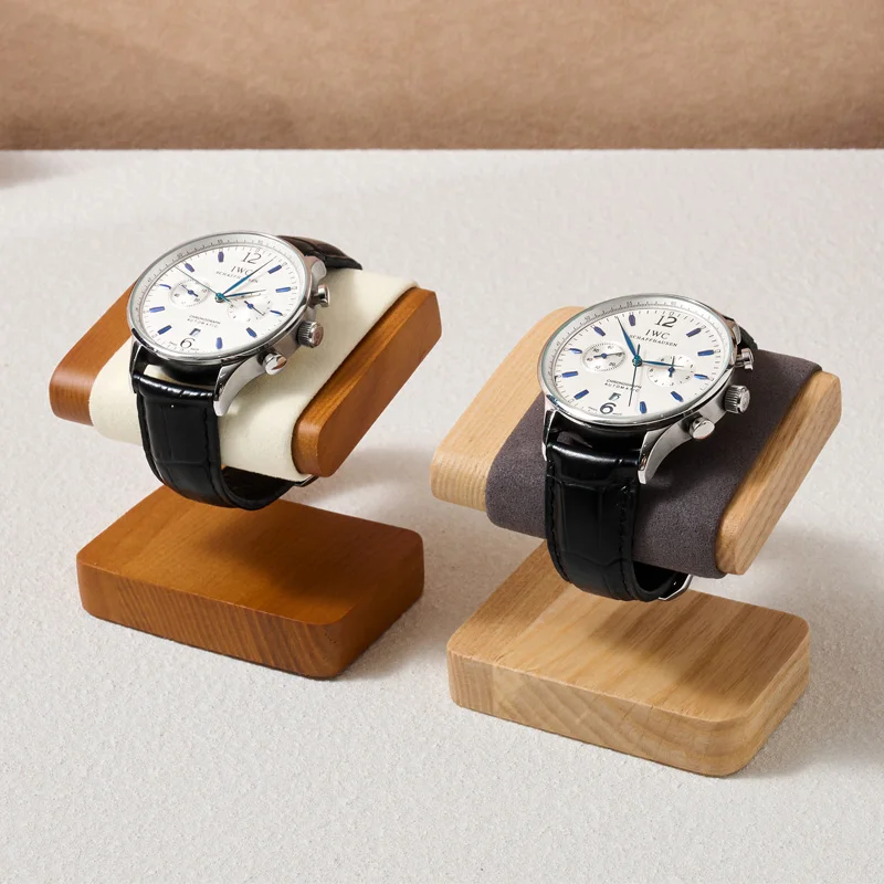 Oirlv Walnut Wooden Watch Stand New C-shaped Watch Organizer Bracelet Jewelry Storage Holder Wristwatch Rack Watch Display Props