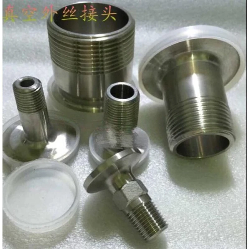 

304 Stainless Steel KF40 to G1, KF25 to G1/2 3/4 6mm External Thread Joint Vacuum Fittings