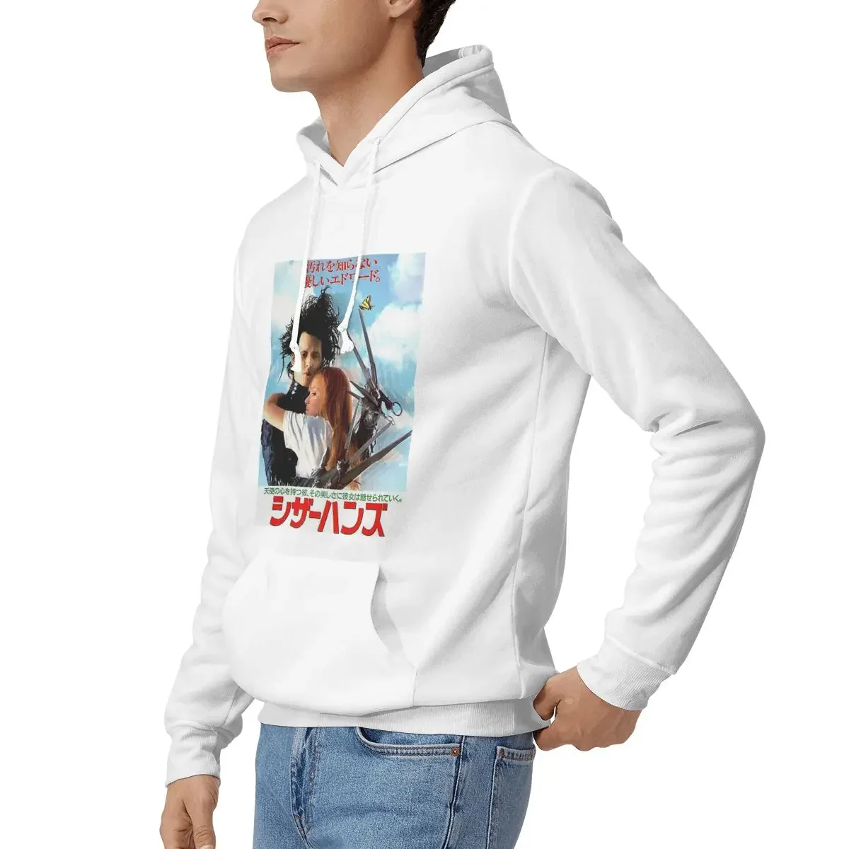 إدوارد سكيسورهاندز فيلم هوديس الرجال النساء بلوزة كاجوال بلوزات الهيب هوب كم طويل ملابس الشارع الشهير الخريف الشتاء