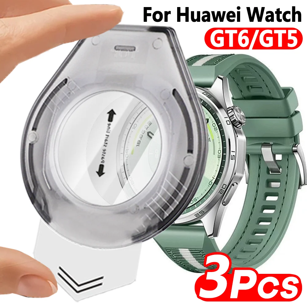 

3/1pack Tempered Glass for Huawei GT6 5 41mm 46mm Easy Install Watch Screen Protector for GT5 Pro 42mm 46mm Dust Removal Kits