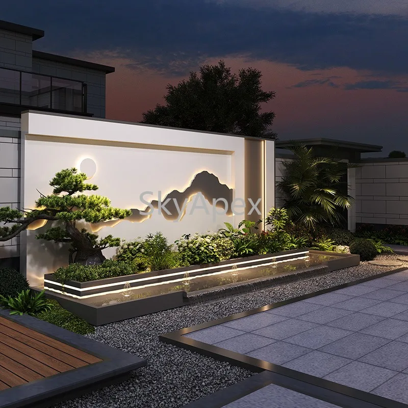 Stainless Steel Outdoor Water Curtain Screen  Partition - Durable Rustproof Safe Metal  Fish Pond Fence  For Garden  Landscaping