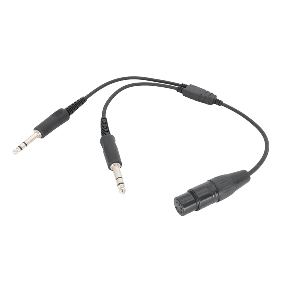 

Airbus XLR To GA Dual Plug 5 Pin Aviation Headset Connector Male To Female Aviation Earphone Wire for Aviation Communication