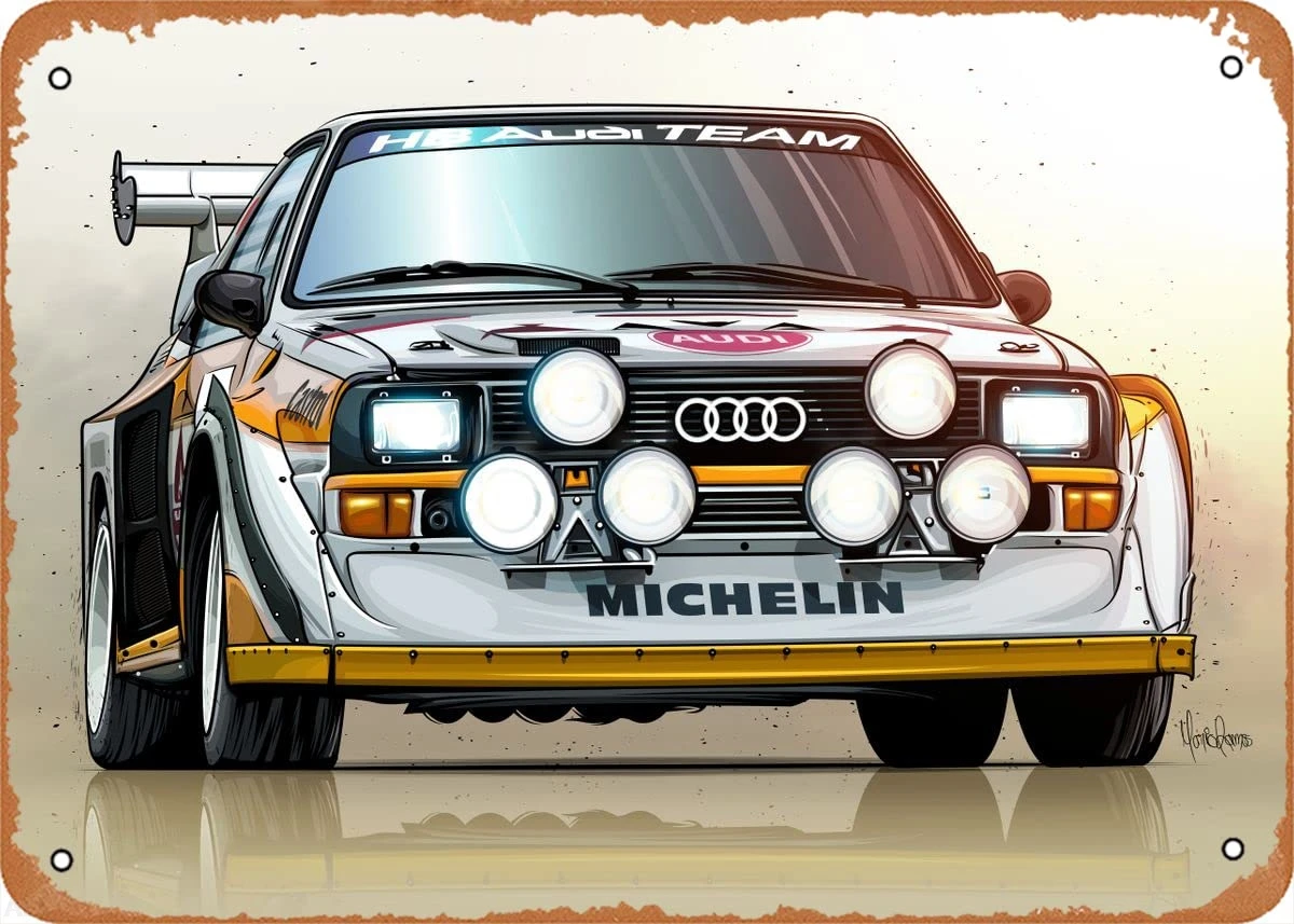 Sport S1 E2 Rally Group B Metal Tin Sign 8 x 12 in Group B Rally Cars Vintage Poster Man Cave Decorative