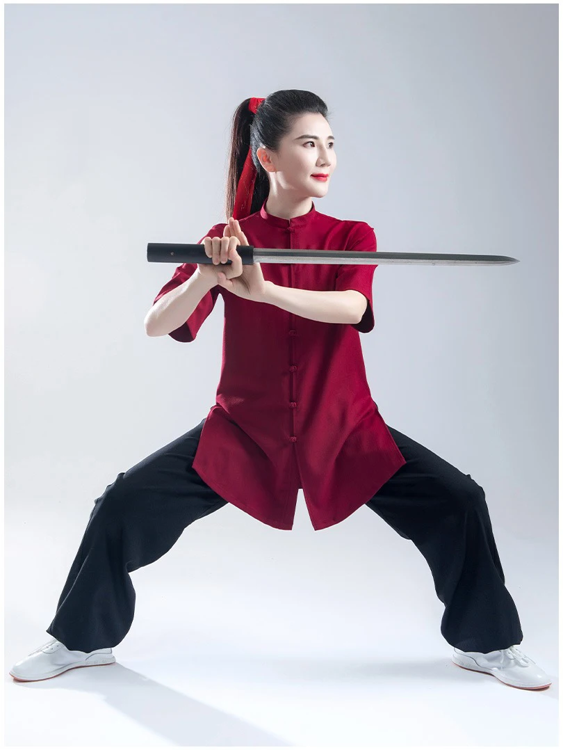 Kun Master Kung Fu Uniform Martial Arts Tai Chi Clothing Short Sleeves Chinese Traditional Clothes for Summer