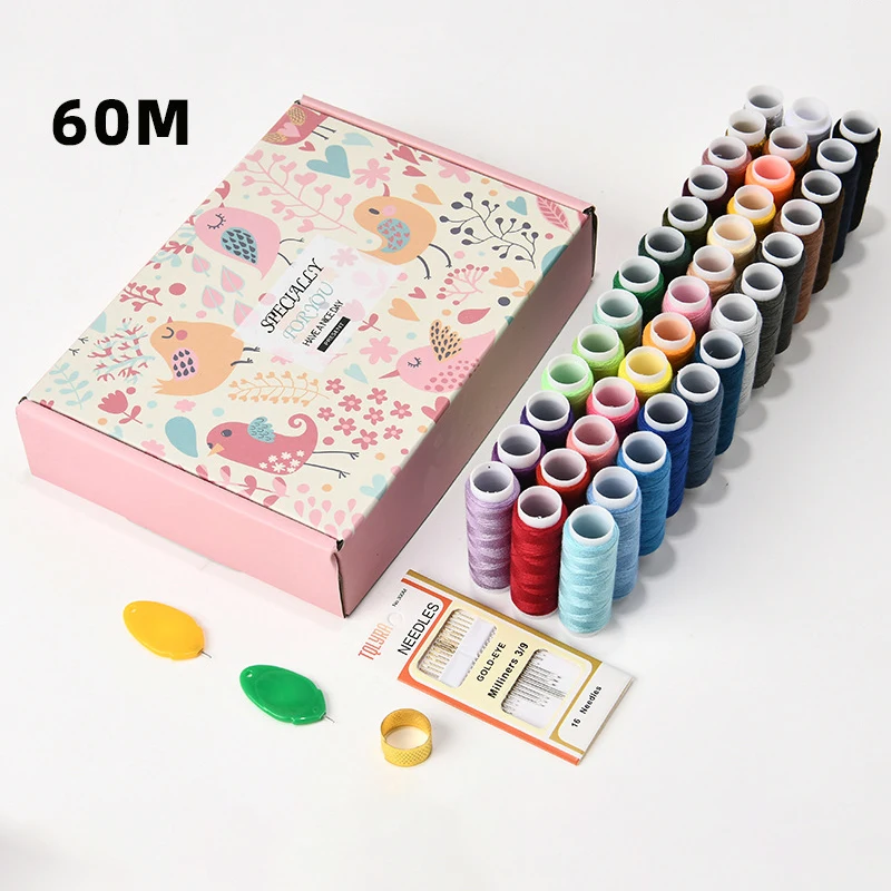 24/39 Farben Nähgarn-Set Polyester Maschinenstickgarn zum Nähen mit Nähmaschine Handnähen Nähzubehör