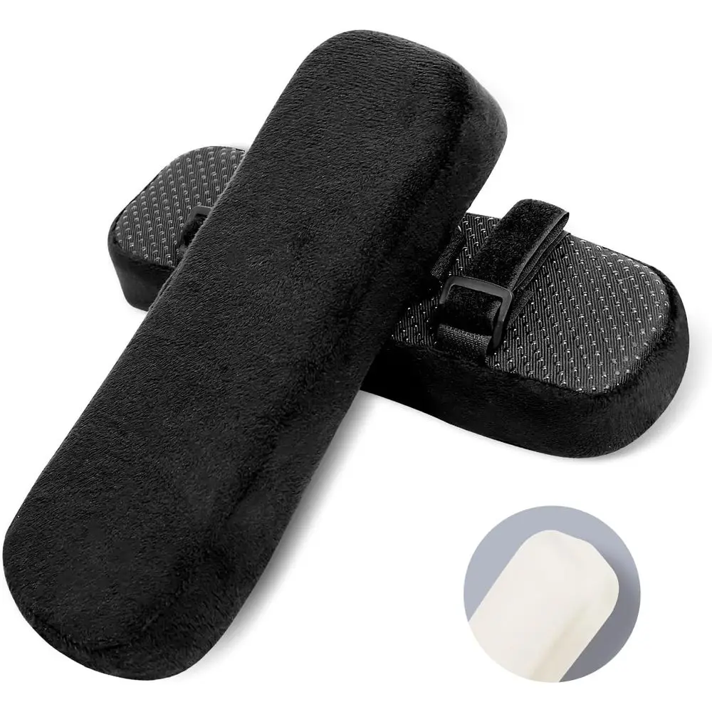 Memory Foam Chair Armrest Pads with Elbow Pillow for Office Chairs, Wheelchairs, and Gaming Chairs - Black