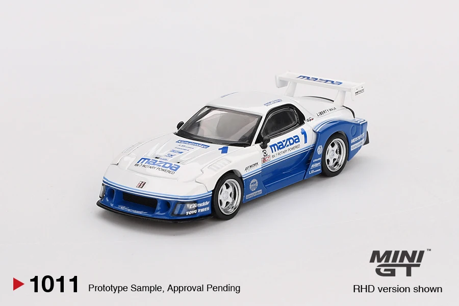 MINIGT 1/64 MAZDA RX-7 LB-Super Silhouette IMSA MGT01011-CH Samochód Metalowy Model Odlewany Odlewem Zabawki dla Dzieci Chłopców