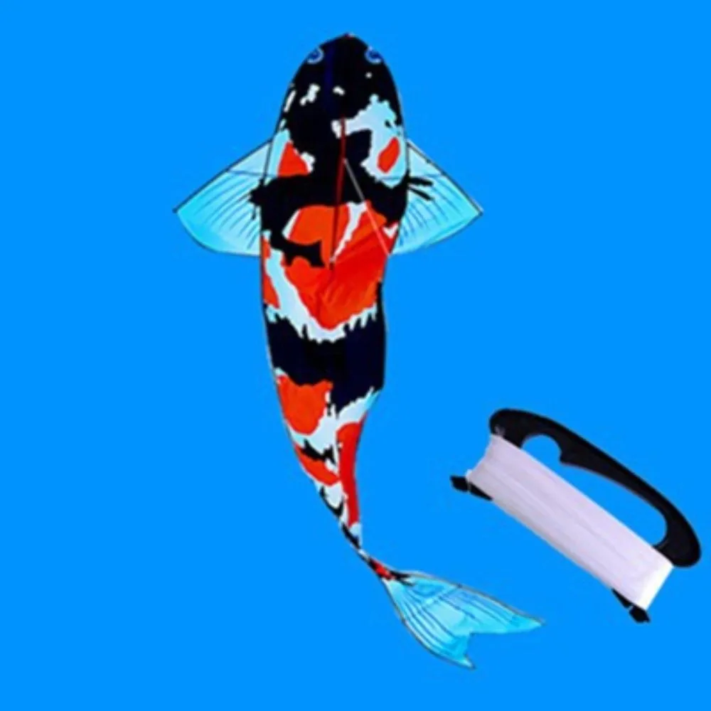 New Easy To Fly Large Fish Kite Good Flying 3 Meters Children's Kite 100 Meter Kite Line Ripstop Animal Koi Kite Kid & Adult