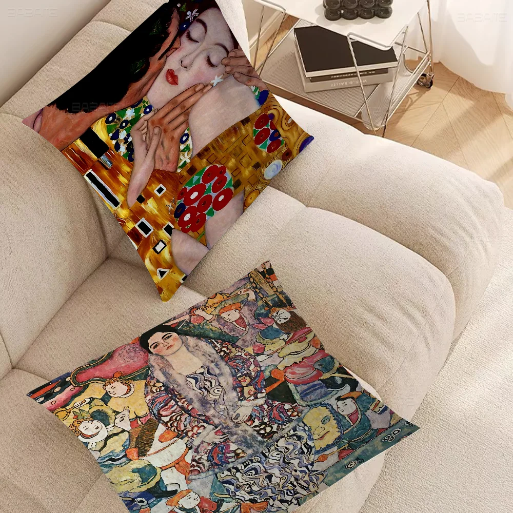 Gustav Klimt Freya Tears Kiss Figure Cushion Cover 30x50 Polyester Sofa Cushions Decorative Throw Pillows Home Pillowcover