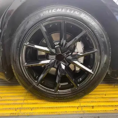 테슬라 모델 3 2017-2023 퍼포먼스 휠 캡 풀 림 커버 부품 교체 바디킷 튜닝용 18인치 허브캡 4개