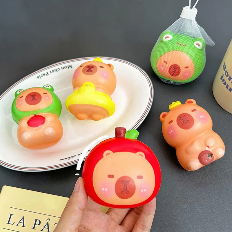 Cute Cartoon Animal Capybara Stress Relief Toys Creative Kawaii Decompression Toys Slow Rebound Pinch Toys Kid Birthday Gifts