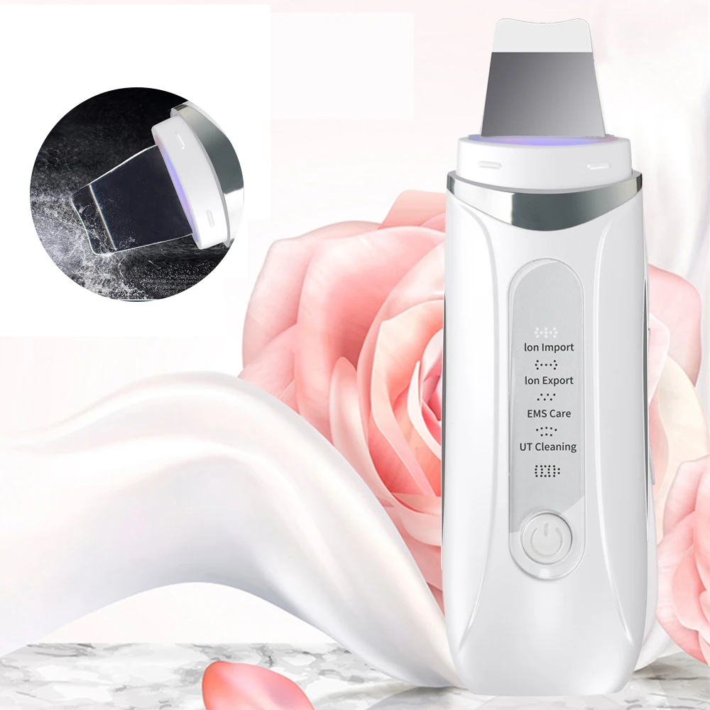 

Wholesale Ultrasonic Sonic Skin Scrubber Machine Home Use Facial Pore Cleaner Targeting Face Nose Eyes UK/EU/AU/US Made ABS