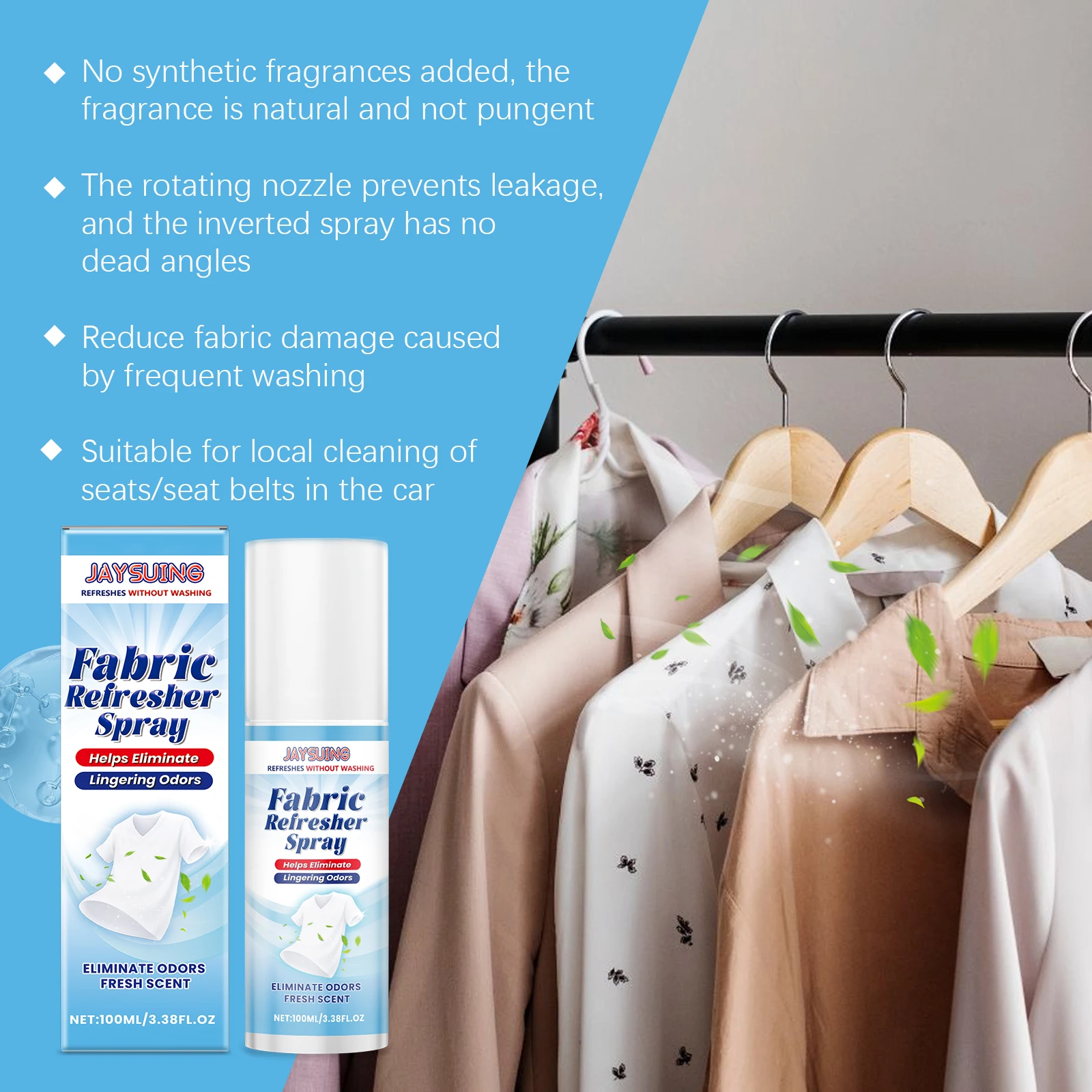 Clothes Deodorization Spray Rapidly Cleans Antistatic No Residual No Irritating Long Lasting Freshening Fabric Refreshers Sprays
