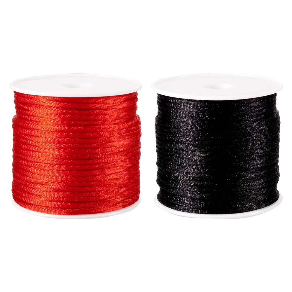 1mm 1.5mm 2mm Nylon Rattail Satin Cord Beading String Macrame Cord Braided Thread for Chinese Knotting Jewelry Making Craft