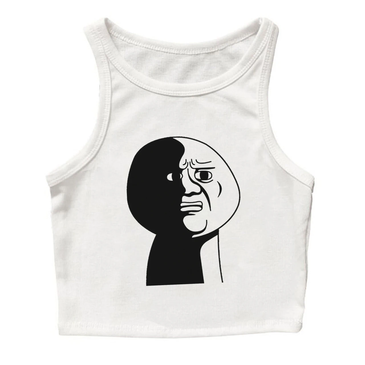 

Slim Grunge Women Cartoon Print Crop Top Streetwear 2000s Sleeveless Camisole Hot Girl Sexy Y2k Style Aesthetic Vintage Tank Top