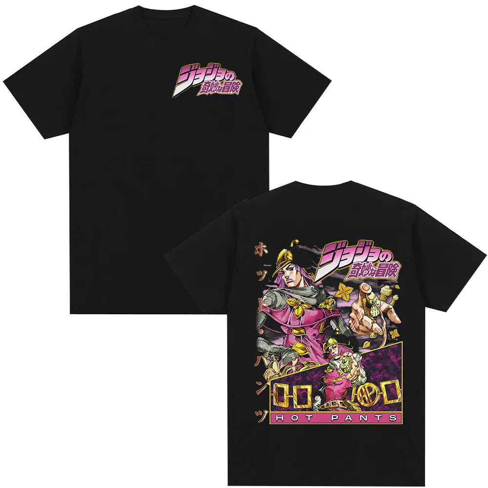 Camiseta de Anime JoJo Bizarre Adventure STEEL BALL RUN, Pantalones Cortos con Gráficos de Manga, Camisetas de Moda Casual para Hombre y Mujer, Camiseta de Manga Corta