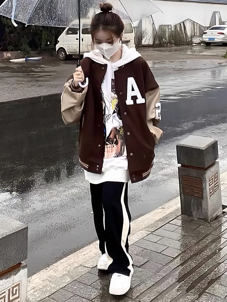 

Baseball Jackets Nylon Satin Womens Autumn Flocking Cropped Techwear Harajuku Trekking Glossy Breathable Soft Gorgeous Glitter