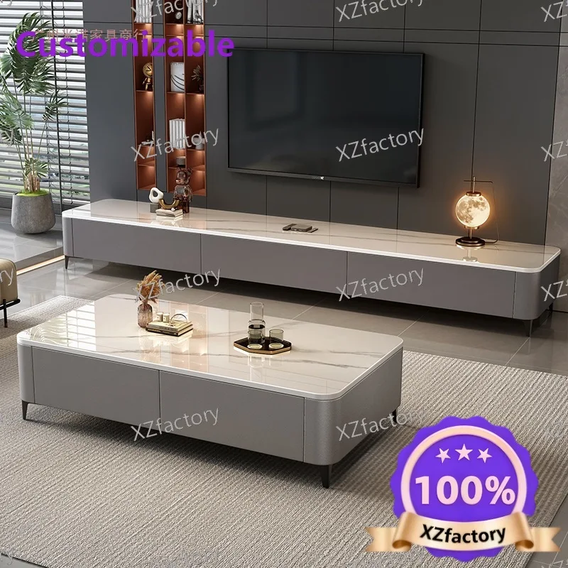 Factory Direct 2026 Top Rated Slate Coffee Table Living Room Household Small Unit Modern Simple Floor TV Cabinet Combination