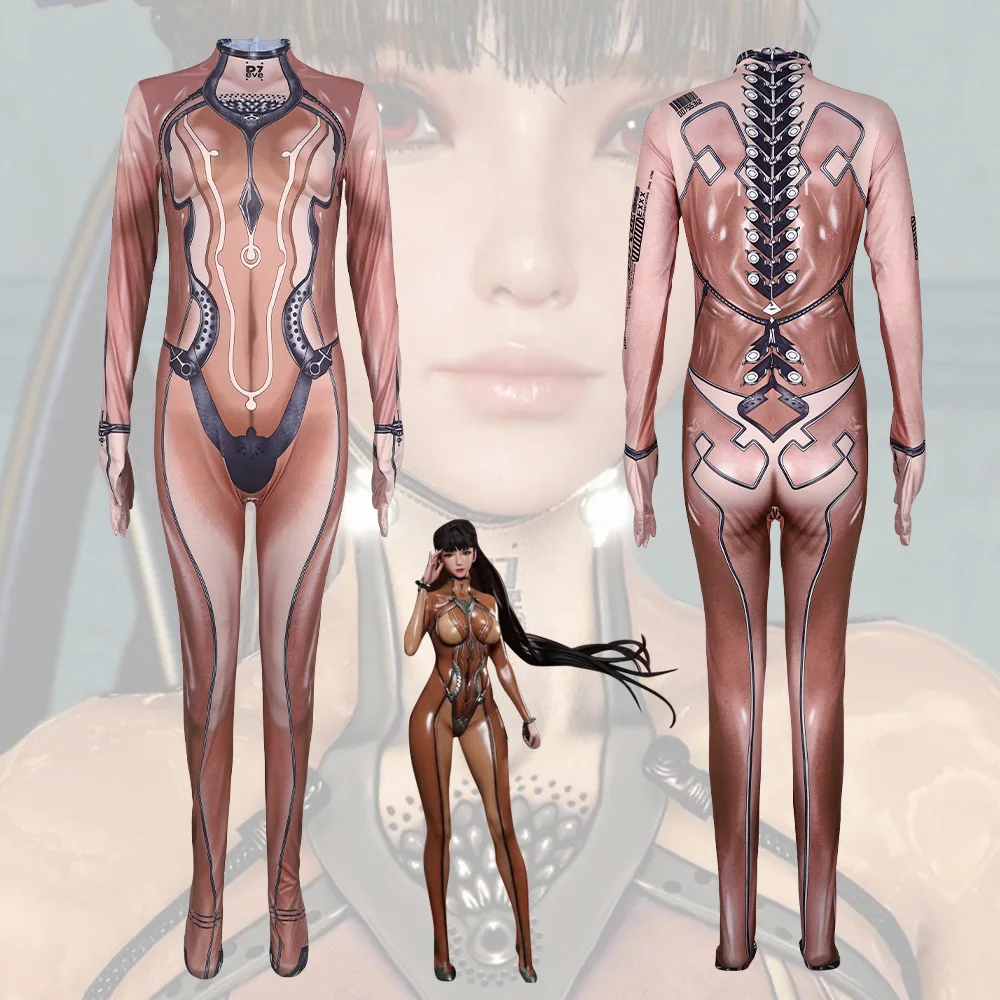 لعبة Stellarr Bladee Eve Stellar Blade Game أزياء تنكرية للبالغين والنساء الخارقة Zentai بدلة قفز مطبوعة رقمية ثلاثية الأبعاد