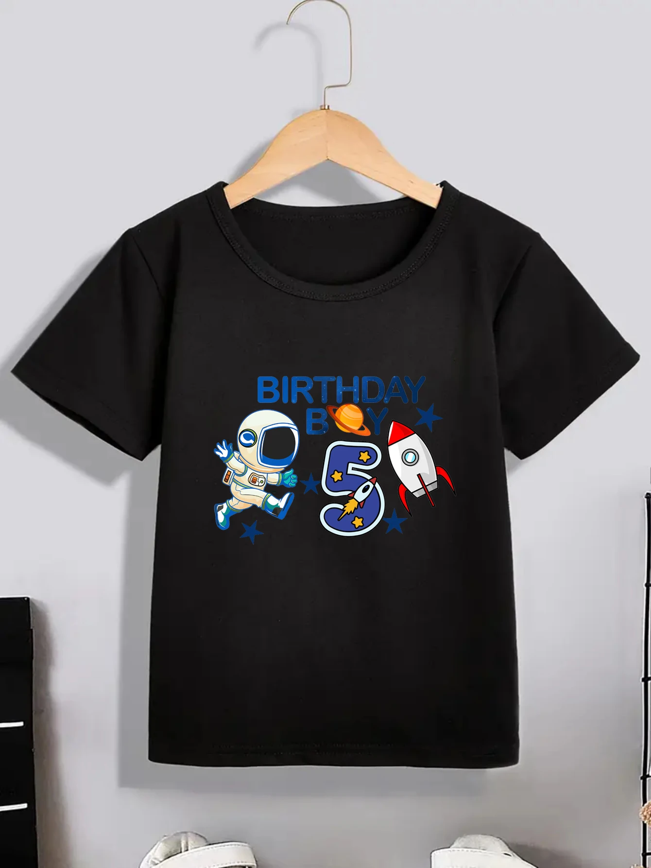 Personalized Name Astronaut Birthday Shirt 1-5 Year Old Birthday Boy Gifts Astronaut Theme Birthday Tee Cute Boys Clothes